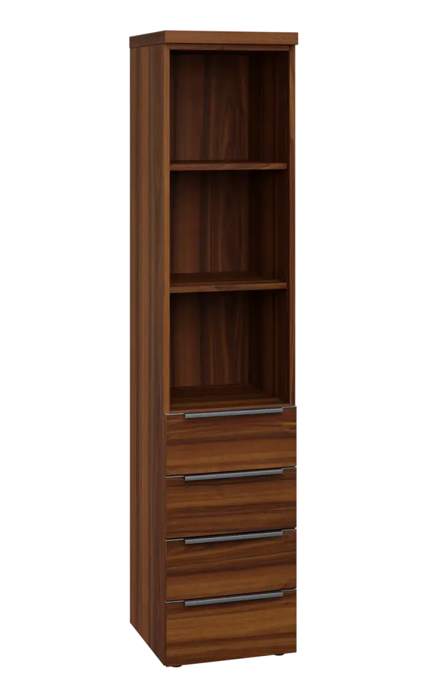 SIN 5 - 44ZN kancelářská skříň, 4-zásuvková/nika, 1820x400x400, ořech královský